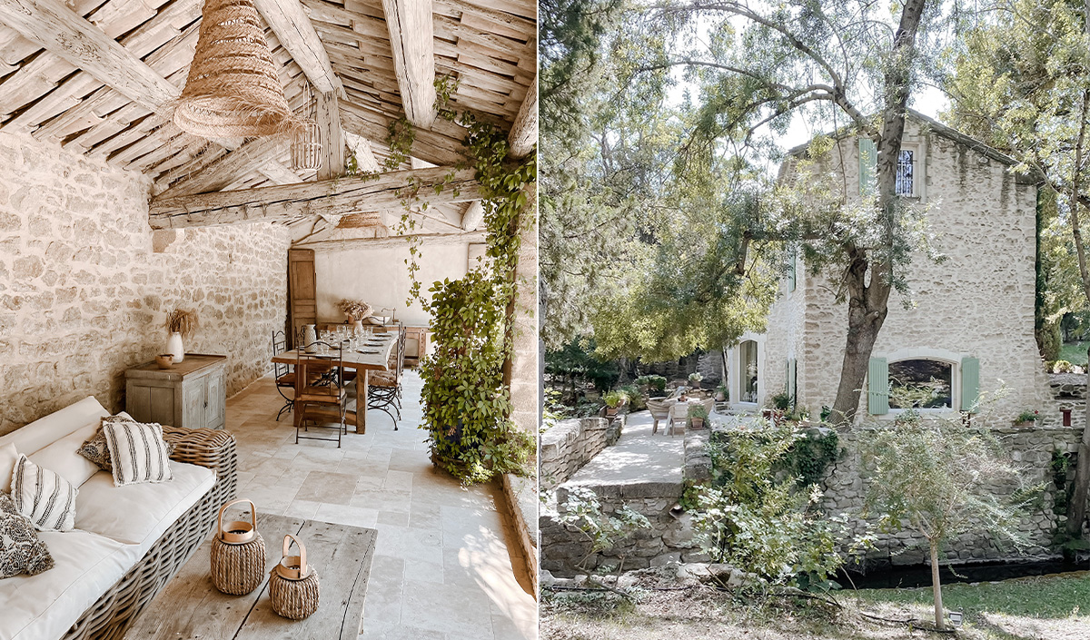 Décoration mas provençal : rénovation d'un ancien moulin en pierre