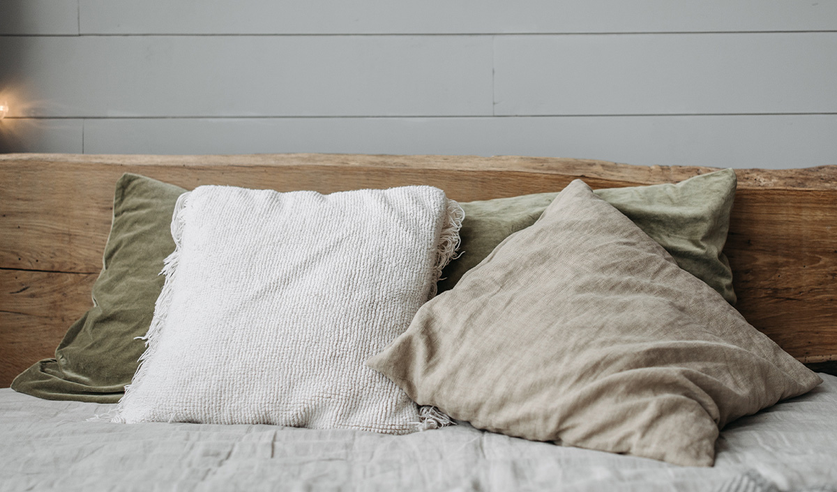 Housse de coussin en laine bouclée