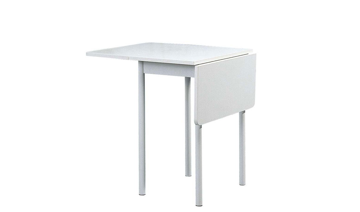 Table extensible avec allonges à rabat de chaque côté