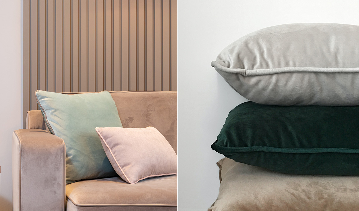 Coussins cocooning en velours