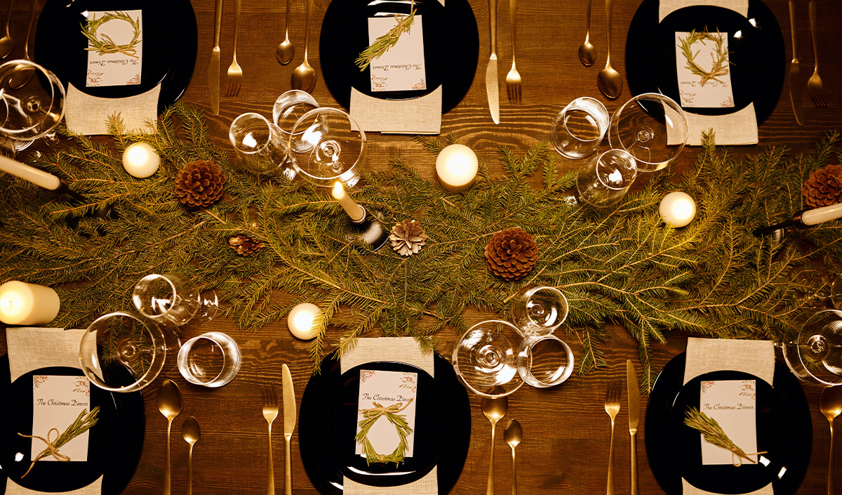 Décoration de table de Noël naturelle et écolo