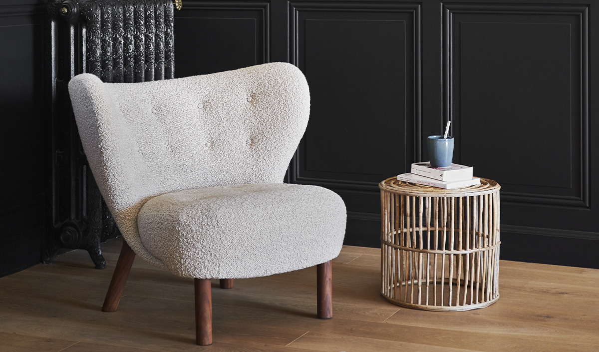 Fauteuil en laine bouclée tendance 2023