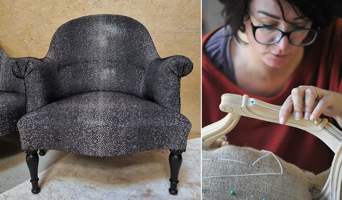 Tapisserie d'un fauteuil