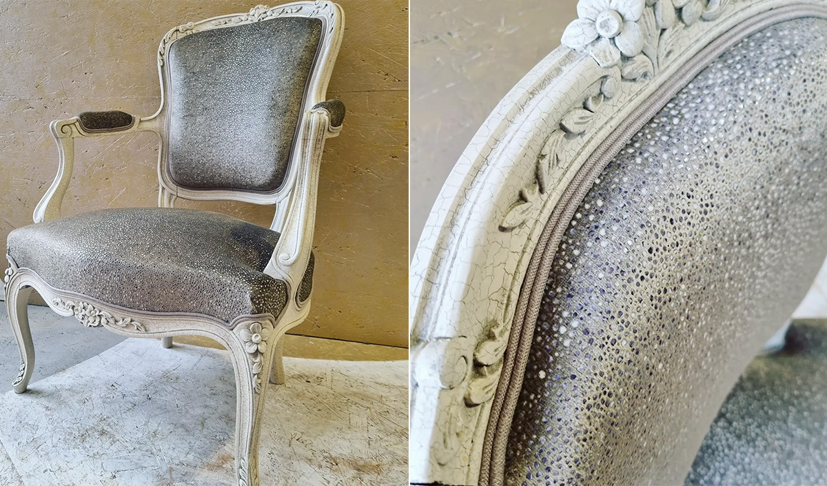 Tapisserie de fauteuil d'époque 