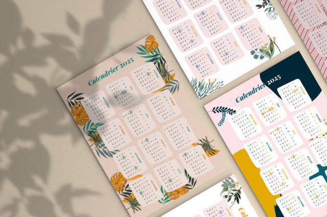 5 calendriers design 2025 à imprimer et télécharger gratuitement