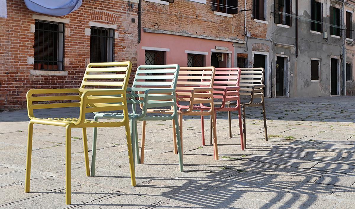 Chaise d'extérieur en intérieur pour déco industrielle