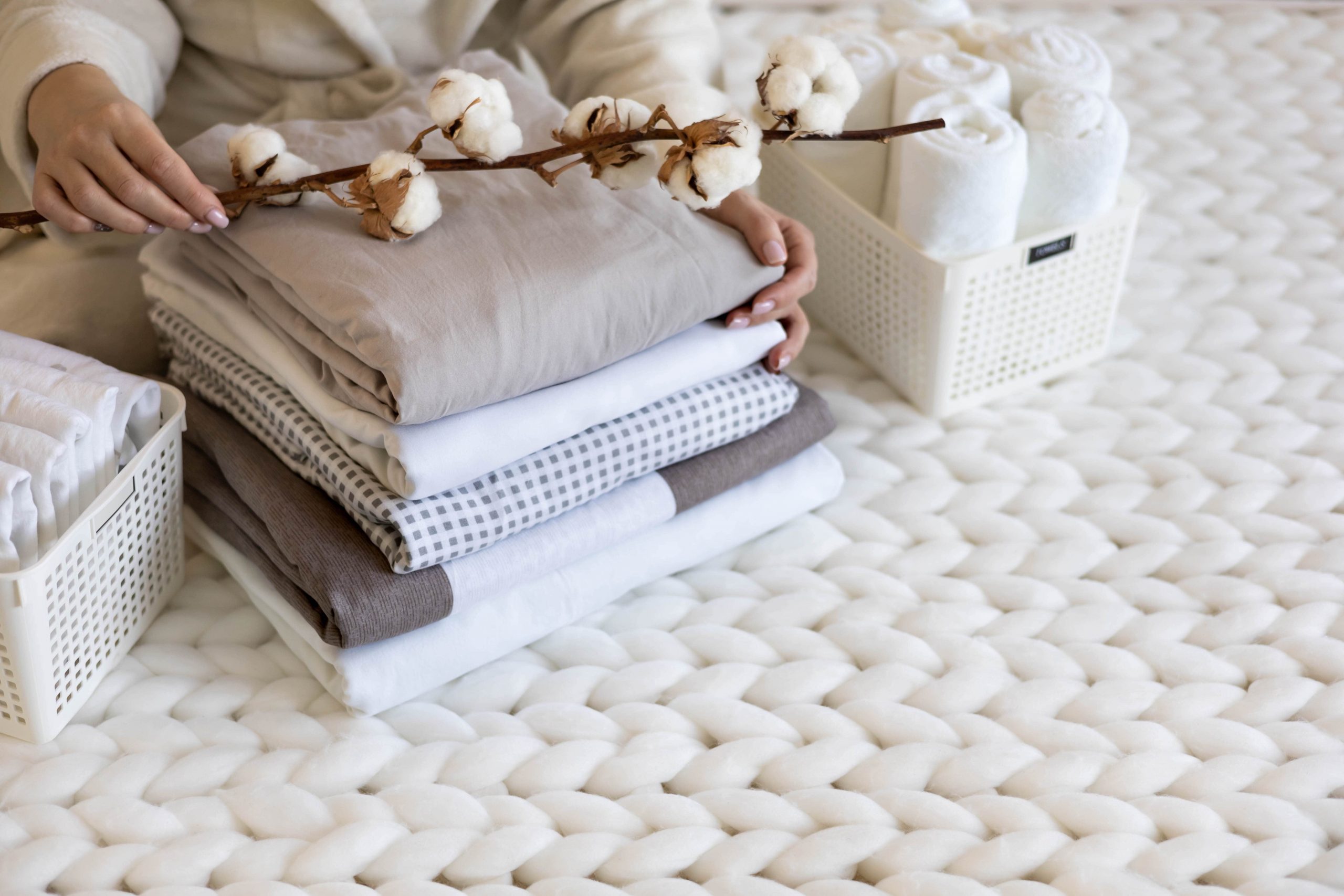 Le linge de lit en coton