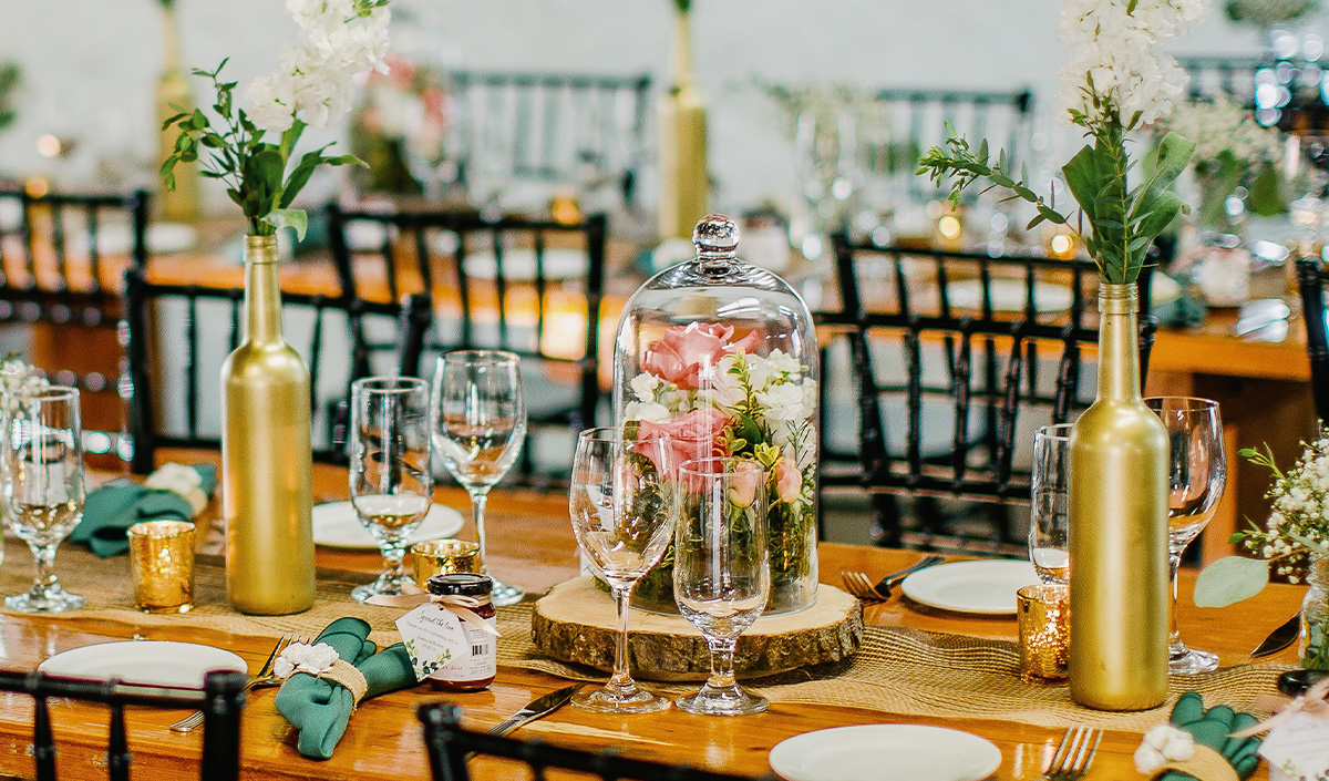 Décoration naturelle DIY pour table de mariage champêtre 