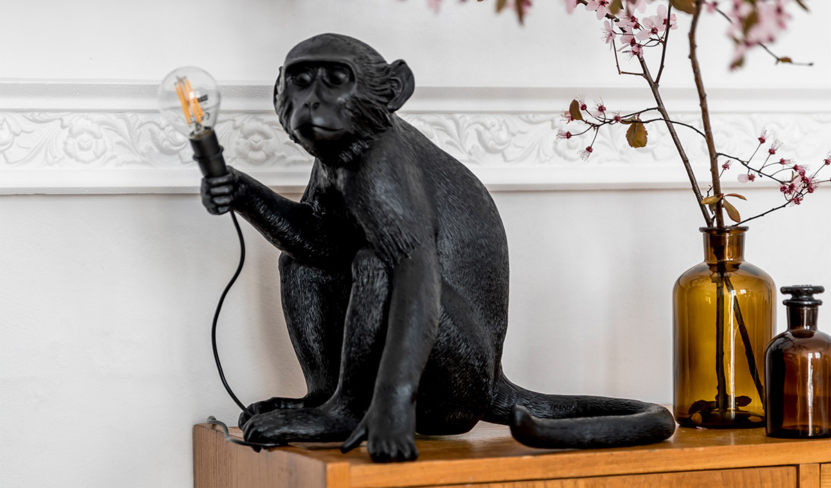 Lampe originale en forme de singe 