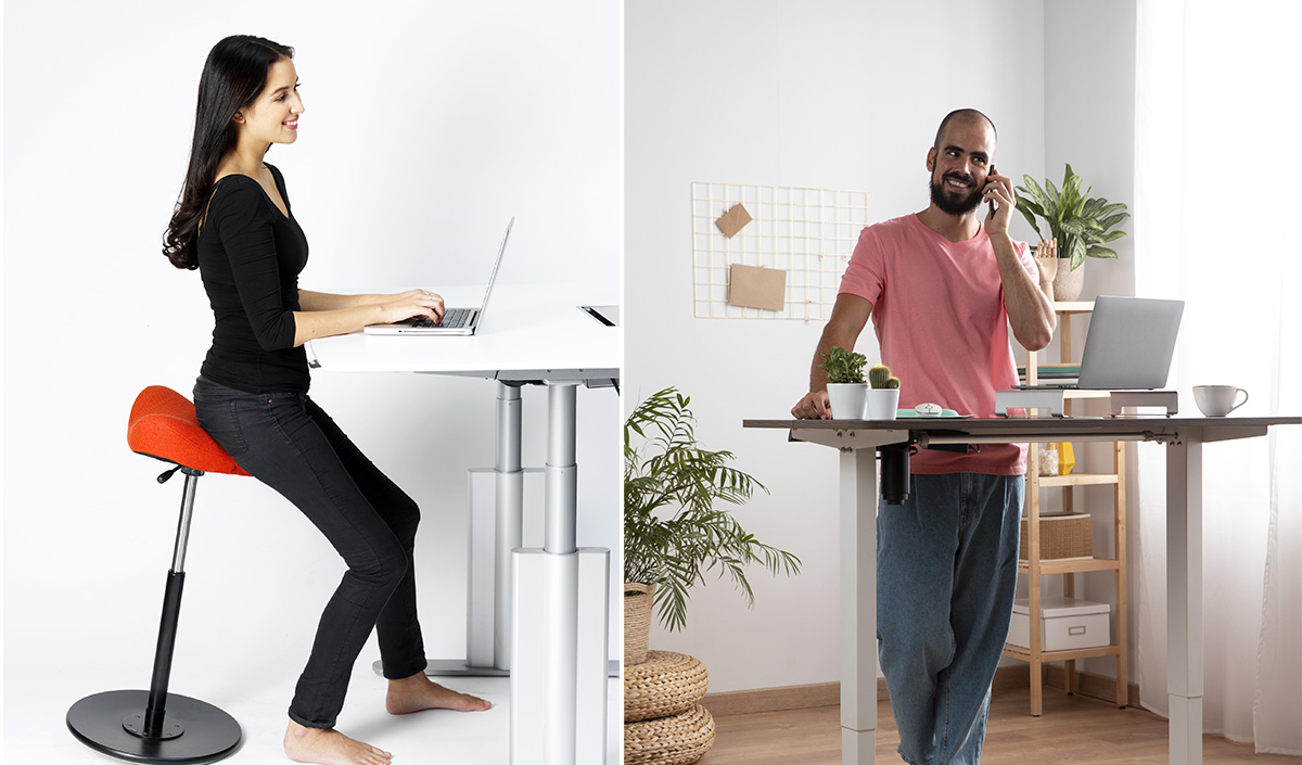 Le tabouret et le bureau assis-debout pour diiminuer et prevenir les douleurs au dos