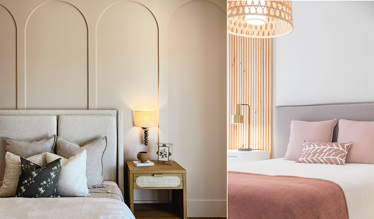 Idées décoration de chambre apaisante beige et rose