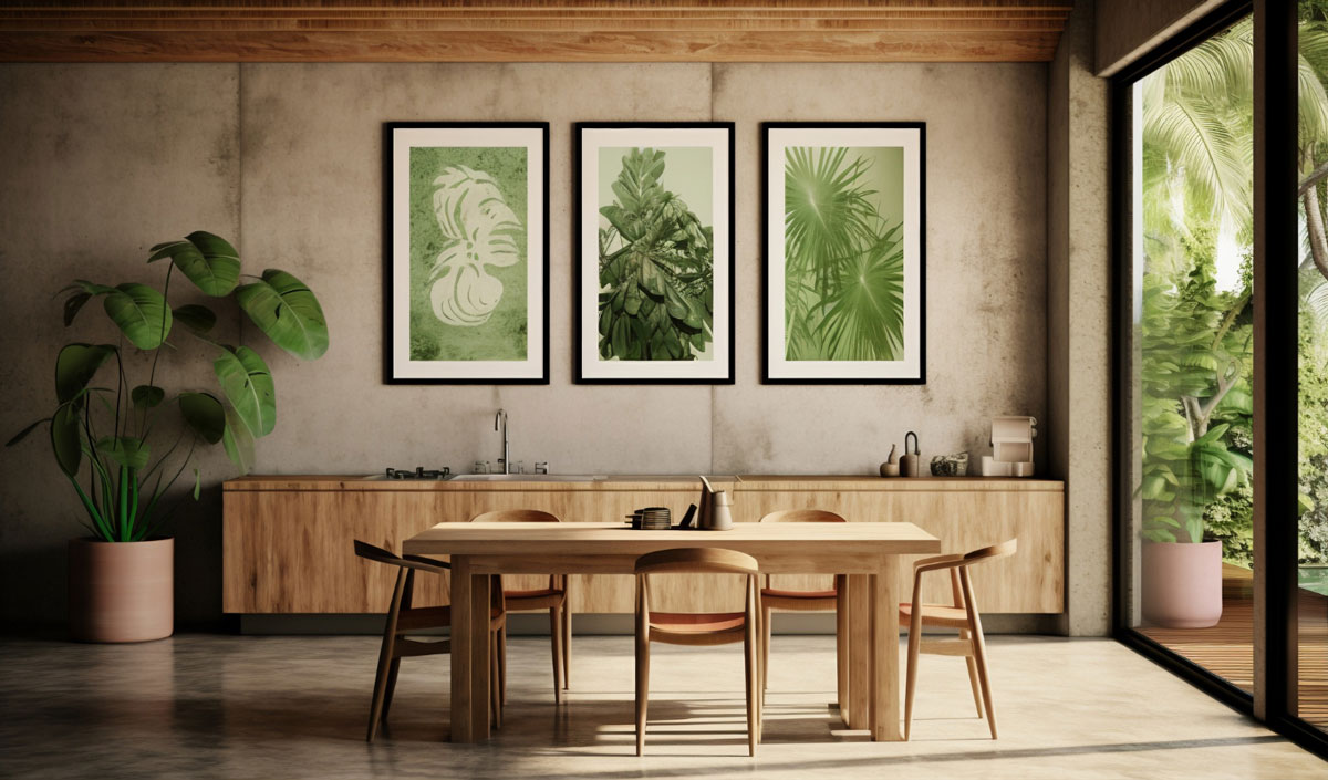 Disposez des plantes d'intérieur dans votre salle à manger industrielle