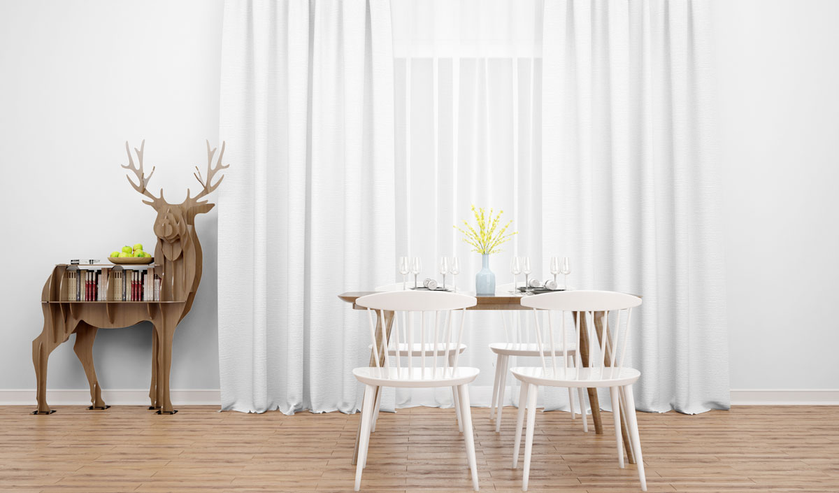 Habillez votre salle à manger scandinave de rideaux en lin