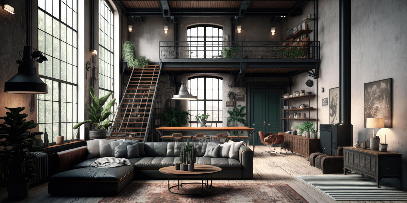 Salon industriel : 16 conseils et idées déco pour le décorer et l’aménager !
