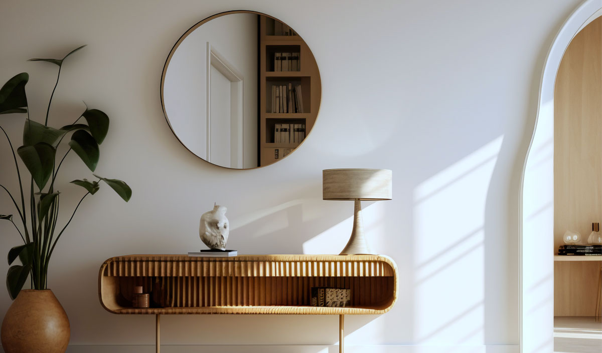 Agrandir visuellement le salon avec des miroirs muraux