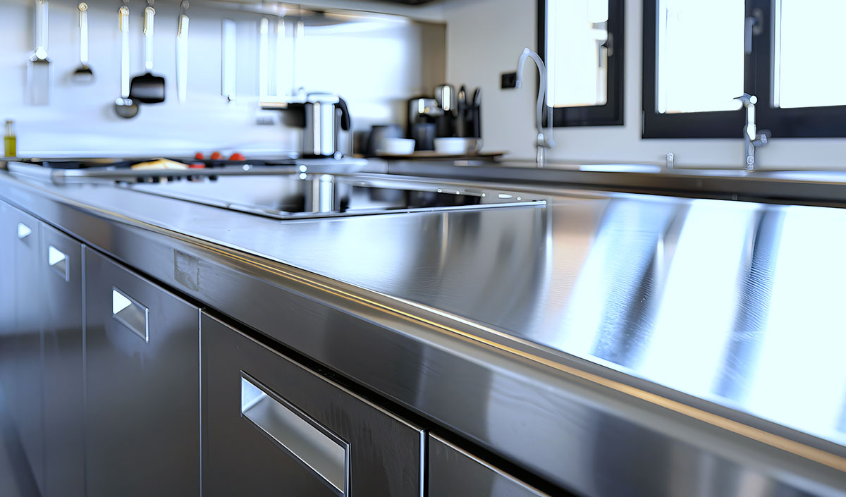 L’inox pour un plan de travail de cuisine inspiré des professionnels