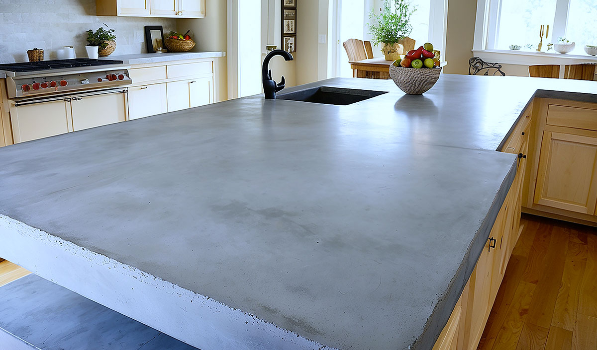 Le béton ciré pour un plan de travail au look brut et moderne