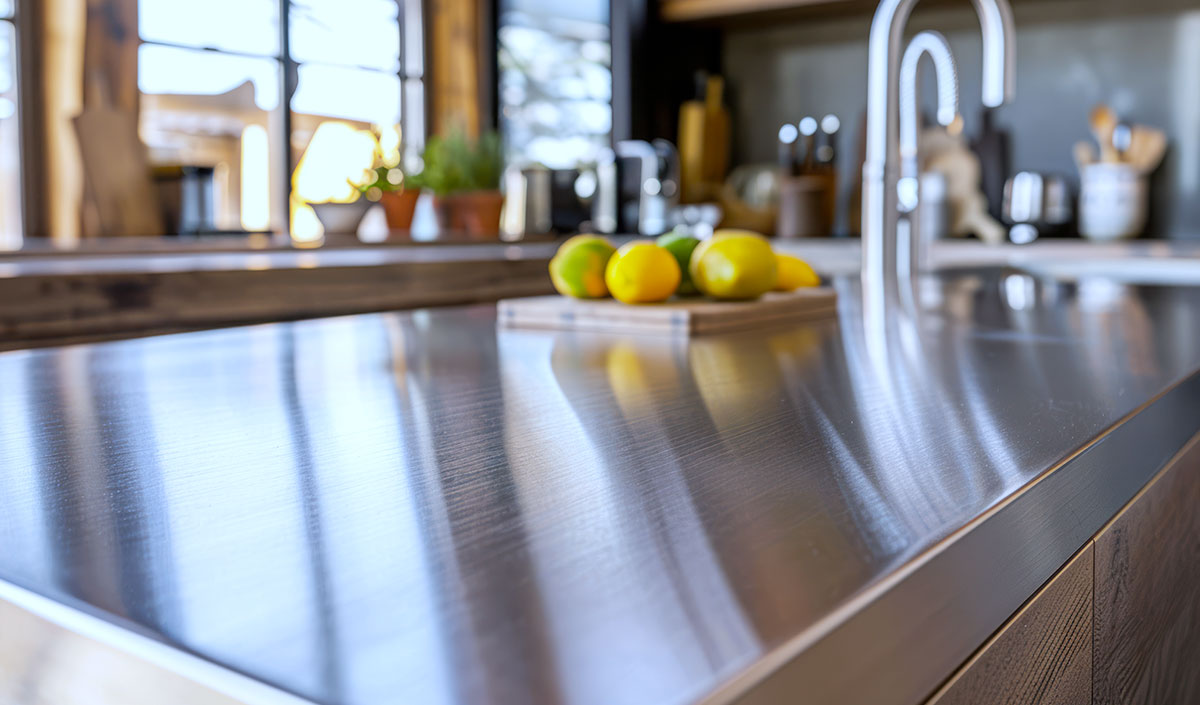 Le zinc pour un plan de travail au style brut et vintage