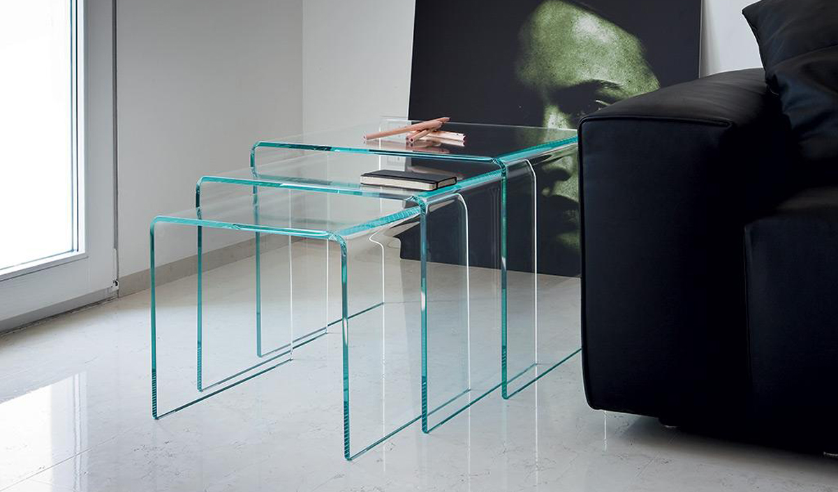 Tables basses gigognes en verre