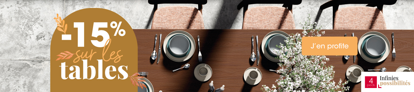 Promo sur les tables : -15%