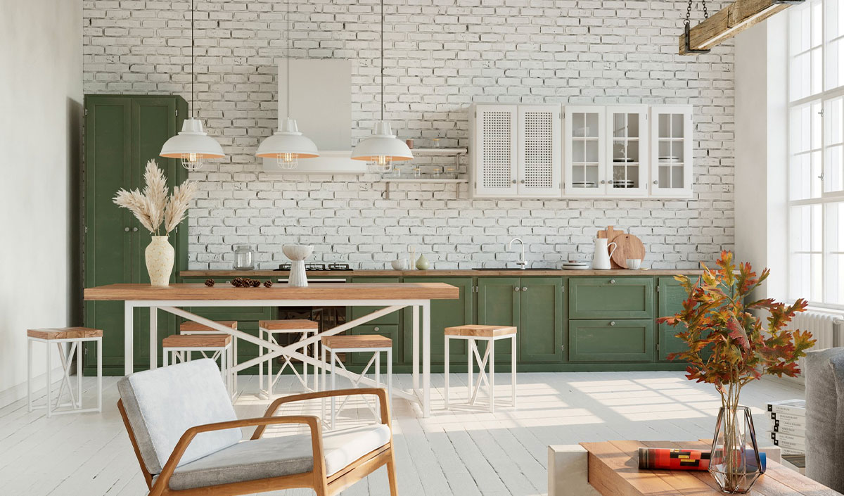 Miser sur du mobilier minimaliste et aérien dans une cuisine sombre