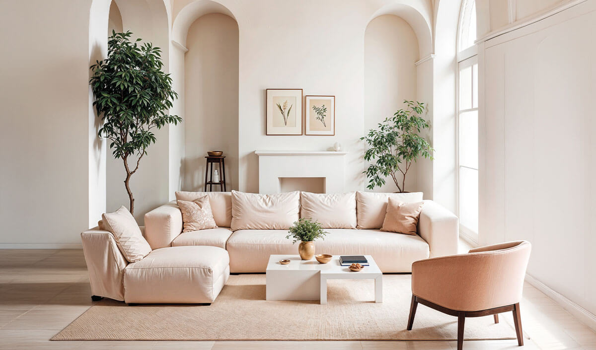Miser sur des couleurs claires sur les murs et le plafond du salon
