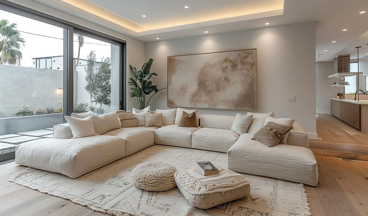 Privilégier des meubles de salon blancs