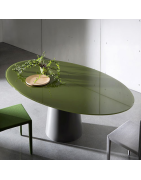 Table ovale en verre