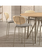 Tabouret de bar rotin