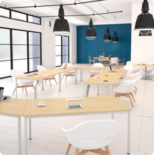 Bureaux, salles de réunion et salles de pause