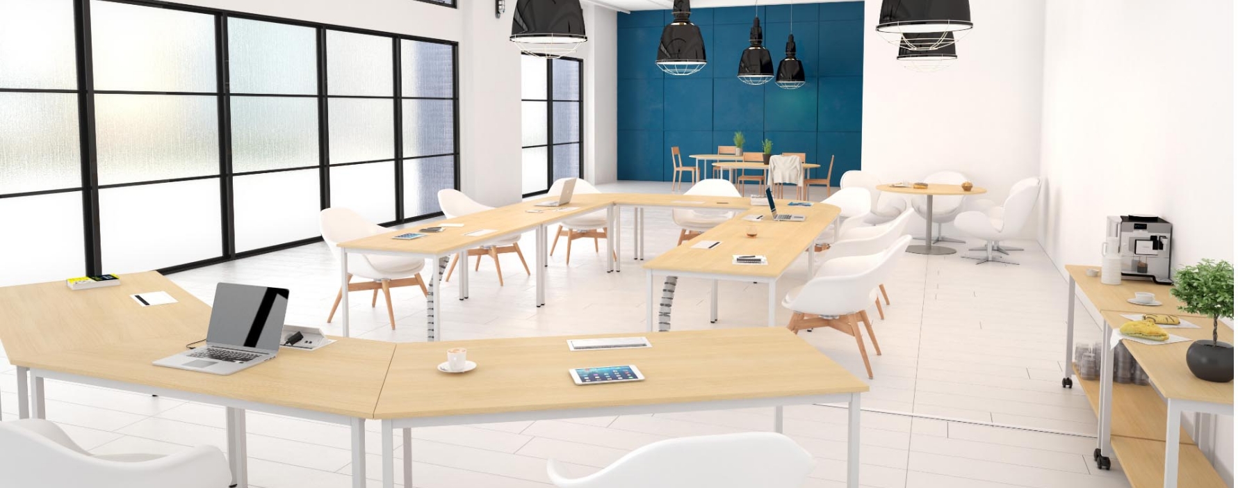 Bureaux, salles de réunion et salles de pause